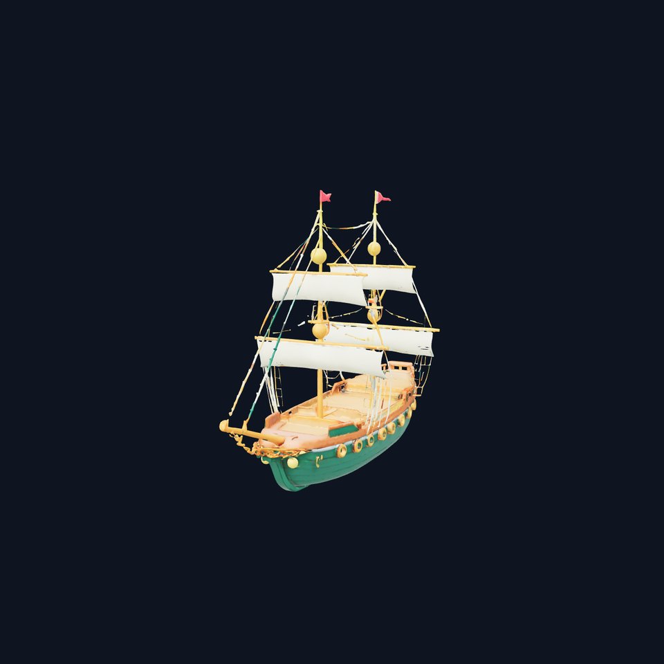 Elegant Green Sailboat model pack